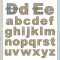 Vector abstract alphabet with comic kids pattern.