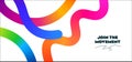 Vector Abstract Background with Color Gradient Lines. 3D Wavy Ribbons. Rainbow Graphic Shapes. Spiral Curve Fun Confetti