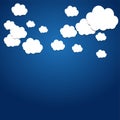 Vector abstract background composed of white paper clouds over blue. Eps10. Royalty Free Stock Photo