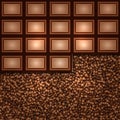 Vector abstract background made from coffee beans and chocolate Royalty Free Stock Photo