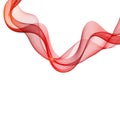 Vector abstract background. Red horizontal wave on white background. Royalty Free Stock Photo