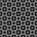 Black And White abstract , seamless pattern followed by geomatrical big and small flowers. Royalty Free Stock Photo