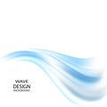 Vector abstract background with soft blue waves. Background for presentation, booklet, leaflet. Royalty Free Stock Photo