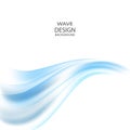 Vector abstract background with soft blue waves. Background for presentation, booklet, leaflet. Royalty Free Stock Photo