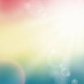 Vector abstract background with summer sun and lens flares