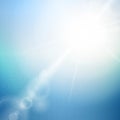 Vector abstract background with summer sun and lens flares