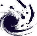 Vector abstract background with swirling black smears a whirlpool effect portrayed by ink blots Royalty Free Stock Photo
