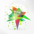 Vector abstract background template with triangle banner.