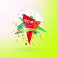 Vector abstract background template with triangle banner.