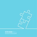 Vector abstract background with two jigsaw puzzle pieces Royalty Free Stock Photo