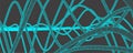 Vector abstract background with a wireframe dynamic waves, line and particles Royalty Free Stock Photo