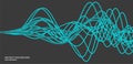 Vector abstract background with a wireframe dynamic waves, line and particles Royalty Free Stock Photo