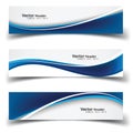 Vector abstract banner design web template blue colour eps 10