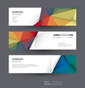 Vector abstract banners set with polygonal, Geometric, Triangle pattern shape Royalty Free Stock Photo