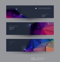 Vector abstract banners set with polygonal, Triangle pattern shape and molecule structure Royalty Free Stock Photo