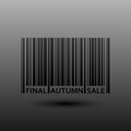 Vector Abstract Barcode. Final Autumn Fall Sale.