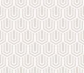 Vector abstract beige and white geometric seamless pattern with hexagons, lines Royalty Free Stock Photo
