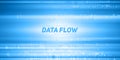 Vector abstract big data visualization. Blue flow of data as numbers strings. Information code representation. Royalty Free Stock Photo