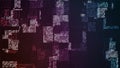 Vector abstract big data visualization. Colorful glowing Royalty Free Stock Photo