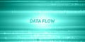 Vector abstract big data visualization. Green flow of data as numbers strings. Information code representation. Royalty Free Stock Photo