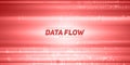 Vector abstract big data visualization. Red flow of data as numbers strings. Information code representation. Royalty Free Stock Photo
