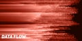 Vector abstract big data visualization. Red flow of data as numbers strings. Information code representation. Royalty Free Stock Photo