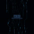 Vector abstract black future tech circuit background