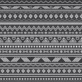 Vector abstract black and white tribal stripes seamless pattern background. Great for fabric, wallpaper, invitations