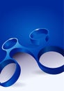 Vector abstract blue background with modern 3d shape