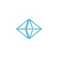 Vector of abstract blue diamond line shape symbol logo Royalty Free Stock Photo