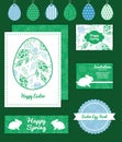 Vector abstract blue and green leaves set of Royalty Free Stock Photo