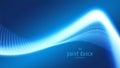 Vector abstract blue particle wave, points array, shallow depth of field. Futuristic illustration. Technology digital Royalty Free Stock Photo
