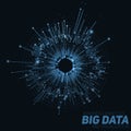 Vector abstract blue round big data visualization. Futuristic infographics design. Visual information complexity. Royalty Free Stock Photo