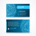 Vector abstract blue sphere business card template