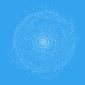 Vector abstract blue sphere of particles, points array. Futuristic vector illustration. Royalty Free Stock Photo
