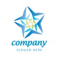 Blue star logo Royalty Free Stock Photo