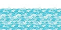 Vector abstract blue waves horizontal border