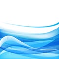 Vector abstract blue wavy water background Royalty Free Stock Photo