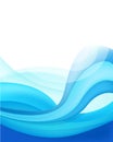 Vector abstract blue wavy water background