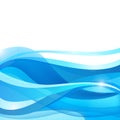 Vector abstract blue wavy water background Royalty Free Stock Photo