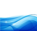 Vector abstract blue wavy water background Royalty Free Stock Photo