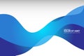 Vector abstract blue wavy waves background, wallpaper. Brochure, design. on white background Royalty Free Stock Photo