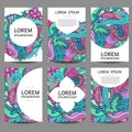 Vector abstract brochures in doodle style.Design templates vintage frames and backgrounds.