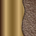 Vector abstract bronze background with curve and foil