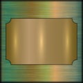 Vector abstract brushed gold award plate on beige