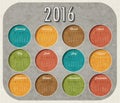 Vector abstract calendar 2016 Royalty Free Stock Photo