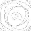 Vector abstract chaotic circle sketch lines backgrouind. Black round shape. Twisted shape. Stock Vector illustration isolated