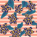 Vector Abstract Cheetah or Leopard Flower Pattern