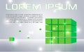 Vector abstract colorful background with green cubes