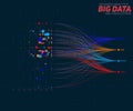 Vector abstract colorful big data information sorting visualization. Social network, financial analysis of complex Royalty Free Stock Photo